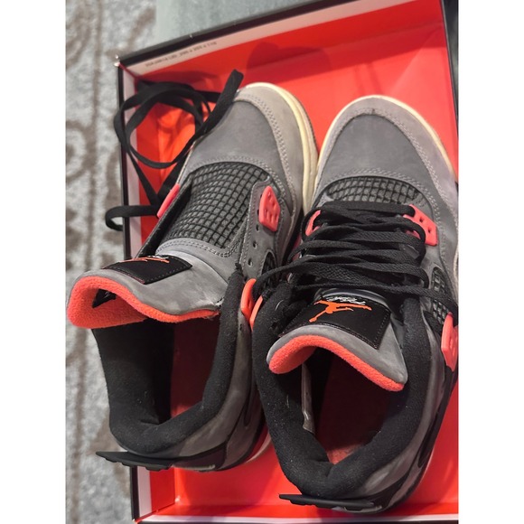 Air‎ Jordan 4 Retro GS Dark Grey Infrared Black Youth Sneakers 4Y - Picture 1 of 8